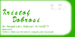 kristof dobrosi business card